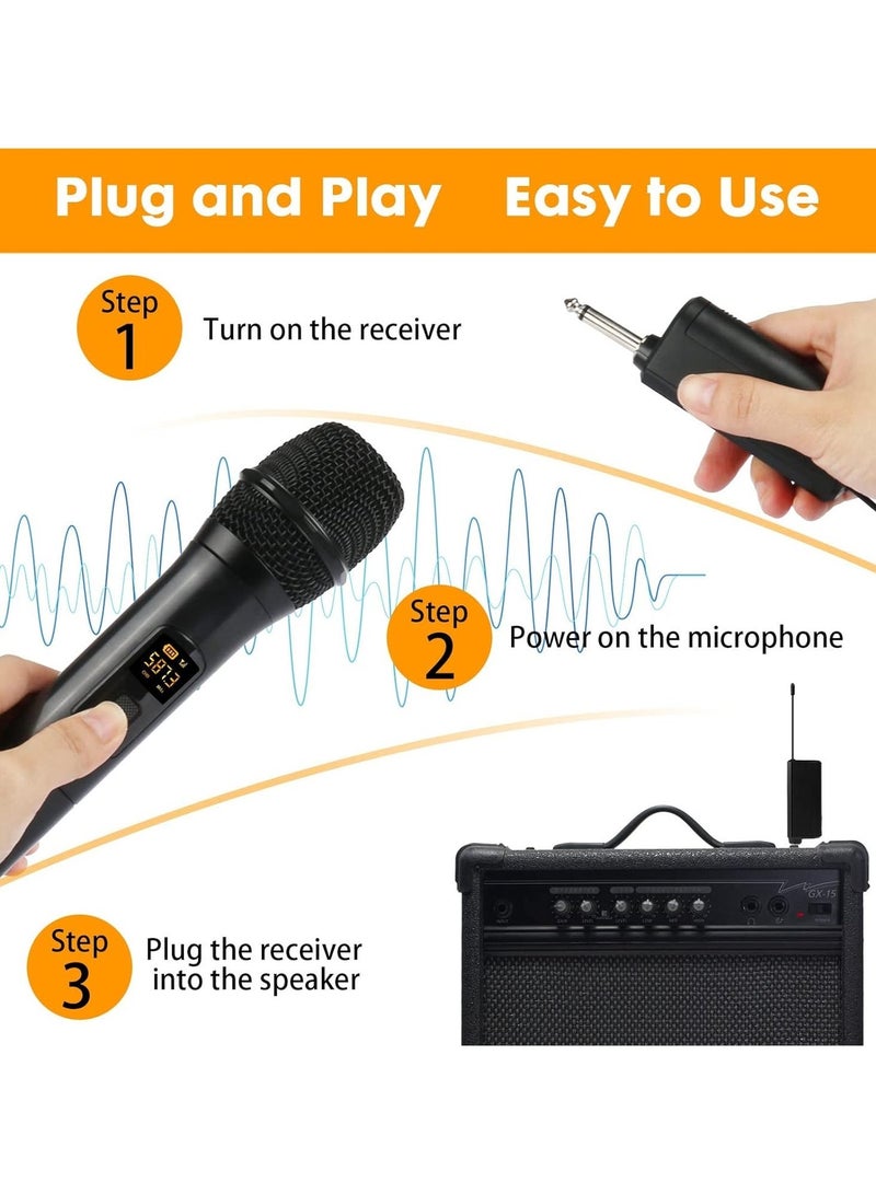High-Quality Dual Wireless Karaoke Microphone  UHF Handheld Mic with Rechargeable Receiver for Events & Performances - Image 4