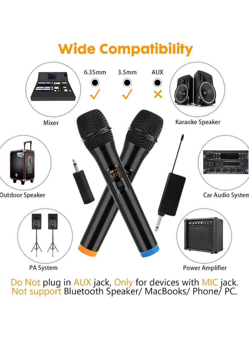 High-Quality Dual Wireless Karaoke Microphone  UHF Handheld Mic with Rechargeable Receiver for Events & Performances - Image 3