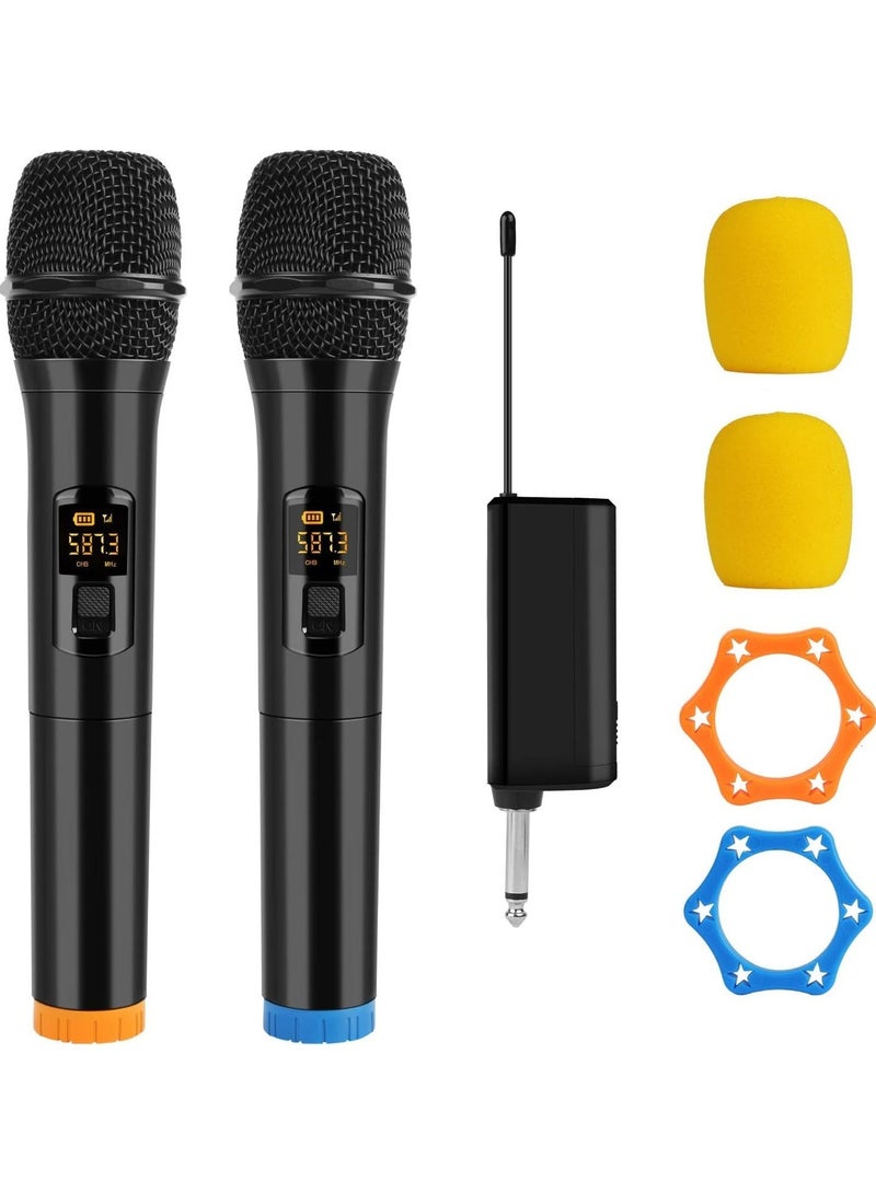 High-Quality Dual Wireless Karaoke Microphone  UHF Handheld Mic with Rechargeable Receiver for Events & Performances - Image 1