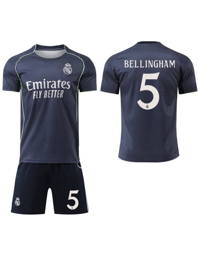 Real Madrid 2025-2026 season #5 BELLINGHAM football jersey shorts suit children's size and adult size, A gift for fans and friends - Image 1