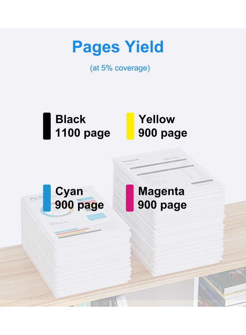 حبر 205A متوافق مع طابعة 205A CF530A CF531A CF532A CF533A 205X للطابعة الملونة Laserjet Pro MFP M180n M181FW M180NW M180FW M181N M154A (أسود سماوي أصفر أرجواني ، 4 عبوات) - Image 2