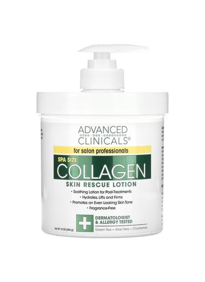 Advanced Clinicals Collagen, Skin Rescue Lotion, Fragrance Free, 16 oz (454 g) 