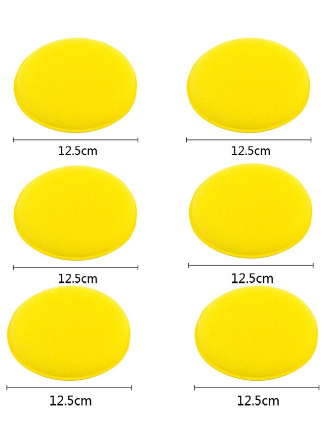 HAWAWA 6pcs Wax Applicator Foam Sponge, 4" Diameter Ultra-Soft Detailing Applicator Pads for Any Cars, Truck, Boat, Motorcycle and RV, Round Sponge Wax Polish for Hand Polish Cleaning Tool Yellow  - Image 2
