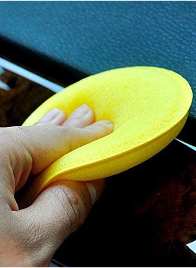 HAWAWA 6pcs Wax Applicator Foam Sponge, 4" Diameter Ultra-Soft Detailing Applicator Pads for Any Cars, Truck, Boat, Motorcycle and RV, Round Sponge Wax Polish for Hand Polish Cleaning Tool Yellow  - Image 5