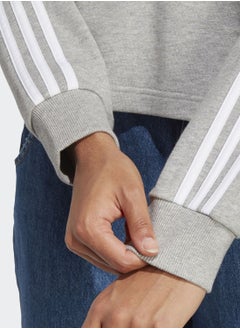 Adidas 3 Stripe Essential French Terry Cropped Hoodie  - Image 4