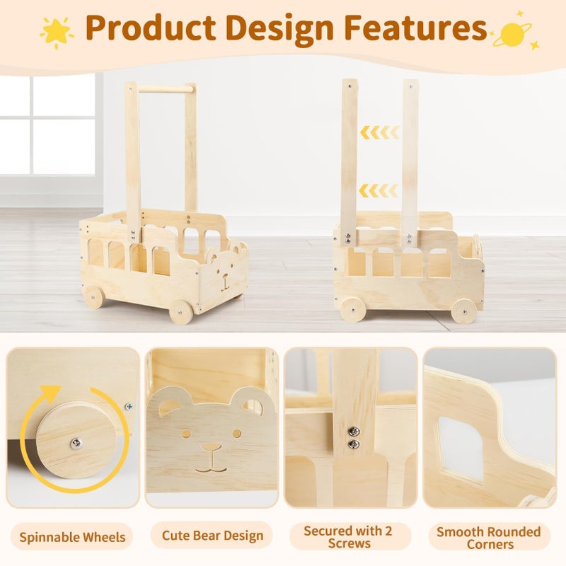 Esmorah Small Wooden Baby Shower Crate Closet with Wheels & Handle, Personalized Gifts/Welcome Basket for Newborn Boy Girl New Parent, Easy Assembly Baby Crate Closet - Image 4