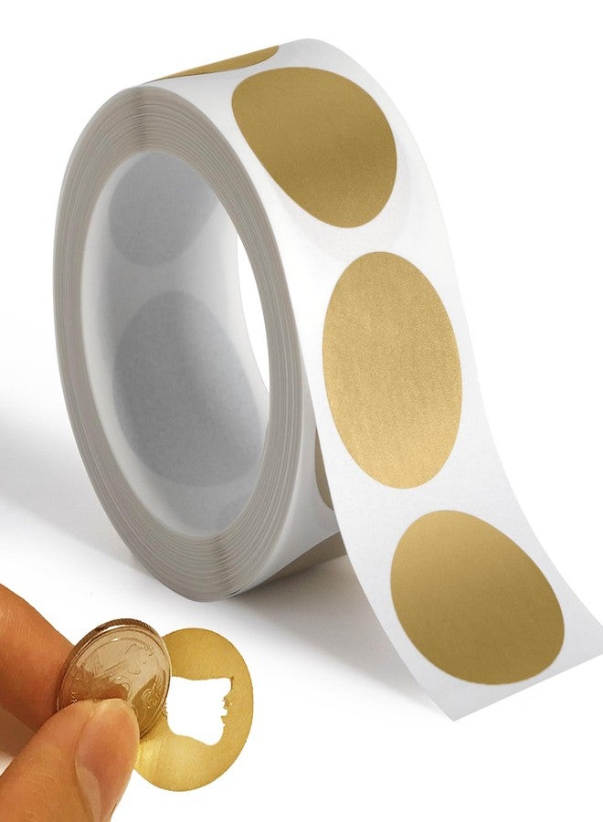 Imeepa 300 Pack Scratch Off Stickers, 1" Round Circle Scratch Off Labels Self Adhesive for Lottery Tickets DIY, Raffle Card Creating-Gold - Image 1