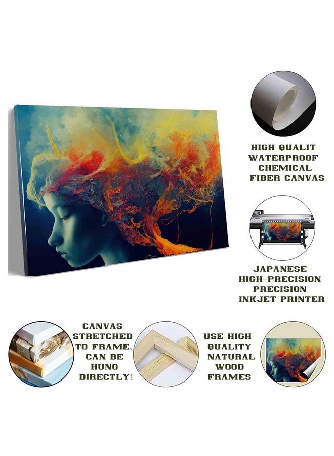 Nozvera 7 Horses Vastu Photo Frame Painting With Rising Sun Seven Horses Big Size Canvas Painting For Wall Decoration, Living Room, Home, Bedroom, Office (Design 5, 22 inch * 34 inch, Wrapped Canvas) - Image 4