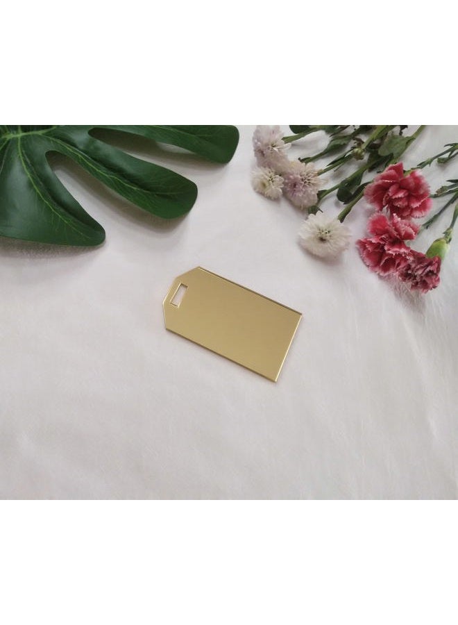 XIAOYUE Set of 10 Mirrored Wedding Gift Tags, DIY Acrylic Blanks, Personalized Luggage Tag, Acrylic Christmas Ornament (Gold Mirror) - Image 5