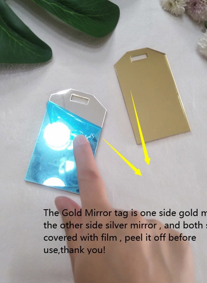 XIAOYUE Set of 10 Mirrored Wedding Gift Tags, DIY Acrylic Blanks, Personalized Luggage Tag, Acrylic Christmas Ornament (Gold Mirror) - Image 2