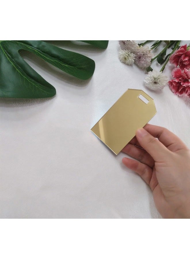 XIAOYUE Set of 10 Mirrored Wedding Gift Tags, DIY Acrylic Blanks, Personalized Luggage Tag, Acrylic Christmas Ornament (Gold Mirror) - Image 4