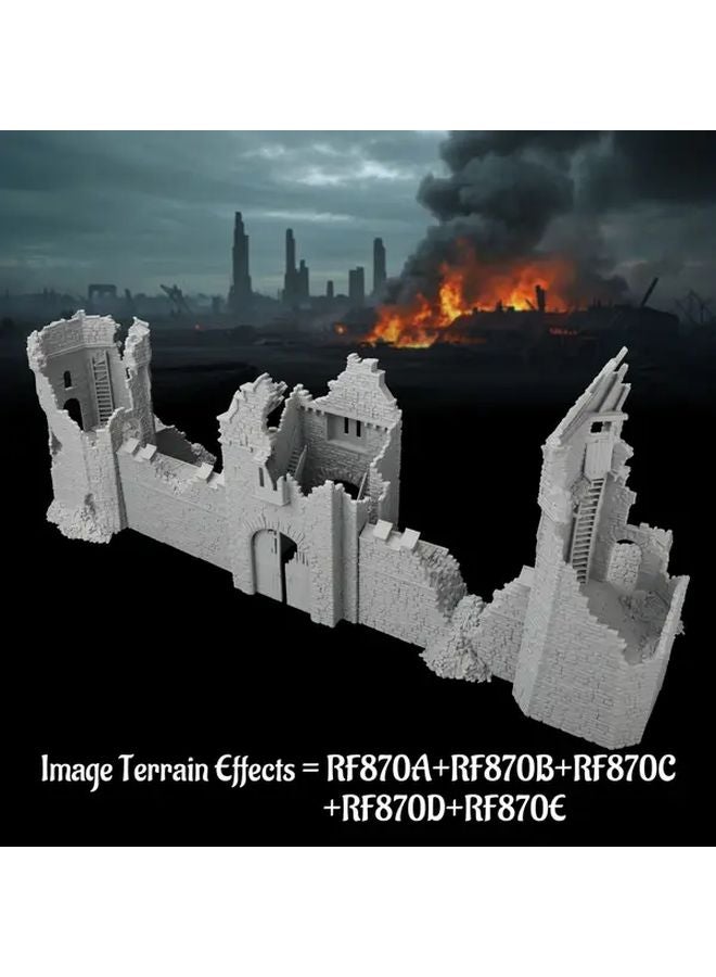 RF870D جدار قلعة مدمر مشهد فانتازي متوسطي تضاريس معيارية لألعاب تقمص الأدوار وتمثيل المعارك - Image 5