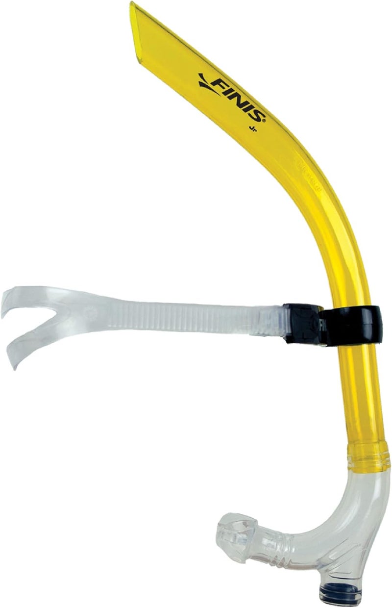 FINIS Original Swimmer’s Snorkel - Center-Mount Design - For Swim Training - Adjustable Fit - Purge Valve - Yellow - Image 1