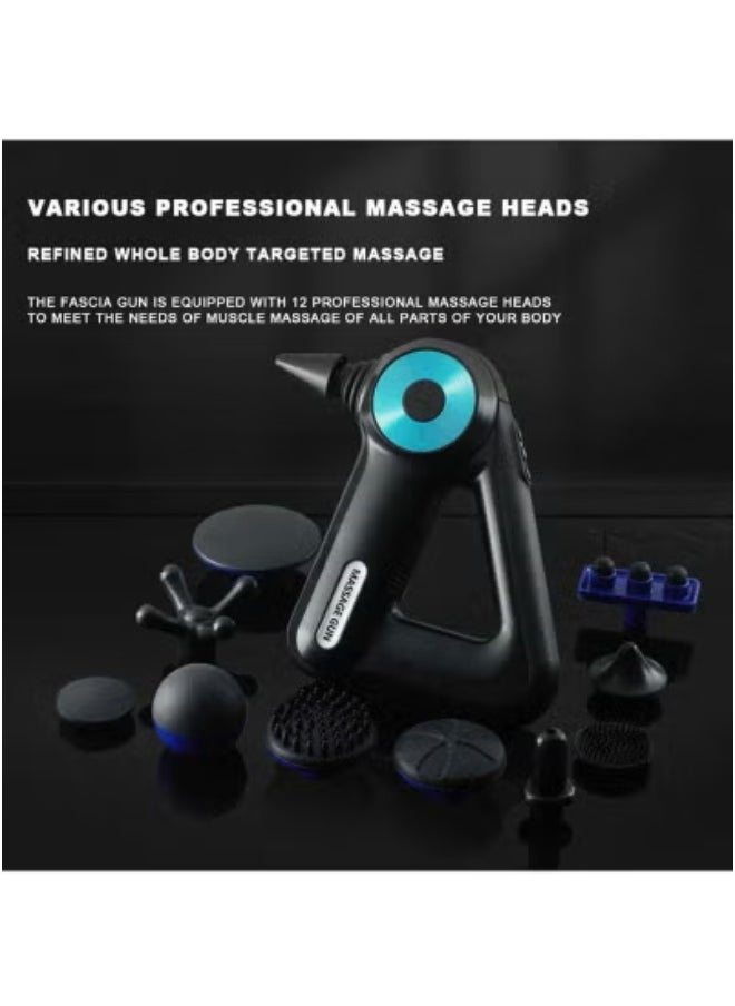 JAJEEK 💪 Triangle Deep Tissue Massage Gun with 12 Professional Heads – Powerful Percussion Therapy for Back, Neck, Shoulder, & Full Body Muscle Pain Relief | Silent Motor, USB Rechargeable, Portable Design for Workout Recovery & Daily Relaxation | For Men & Women  - Image 3