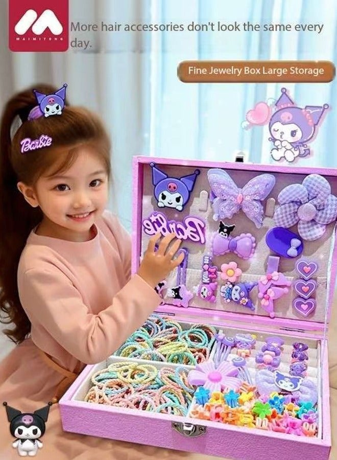 JCB CHIC Jewelry Box with Hair Accessories Set,Kids Hair Accessories Set Jewelry Box Organizer with 159pcs  hair accessories Including Clips, Ties, Barrettes, Bows - Image 4