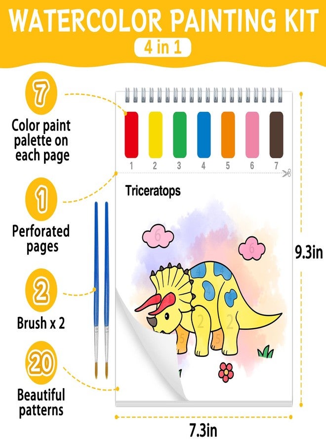 SOCOLER Paint with Water Coloring Books for Toddlers,Mess Free Watercolor Painting Papers for Kids Water Color Paint Kit Art Craft Birthday Gift for Ages 1-3,4-8(Dinosaurs) - Image 5