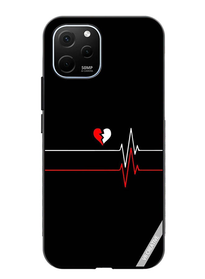 VR CREATIVE Protective Case Cover For Huawei Enjoy 50z Heartbeat Design Multicolour - Image 1