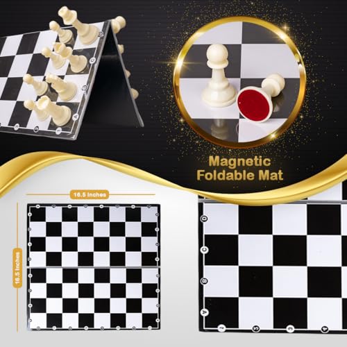 Ratna's Legend Magnetic Chess Jumbo Size Foldable Magnetic Chess Board Set with Magnetic Pieces Having Storage Case for Each Piece, Board Games for Kids and Adults (16.5x16.5 Inches) - Image 2