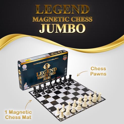 Ratna's Legend Magnetic Chess Jumbo Size Foldable Magnetic Chess Board Set with Magnetic Pieces Having Storage Case for Each Piece, Board Games for Kids and Adults (16.5x16.5 Inches) - Image 5