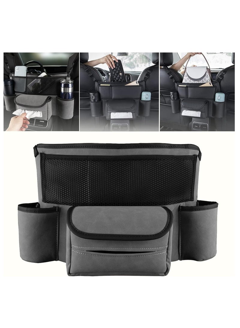 RATSAW Car Storage Bag Between Seats Suede Large Capacity Car Purse Storage Bag Car Console Items Storage Bag  - Image 1