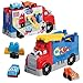 MEGA BLOKS First Builders Toddler Building Blocks Toy Set Build Race Rig with 19 Pieces 2 Race Cars and Storage Red Ages 1 Years - Image 3