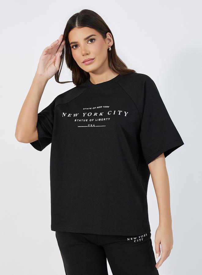 Styli New York City Raglan Sleeves Top & Joggers Lounge Set - Image 2