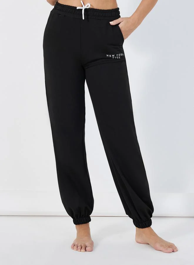 Styli New York City Raglan Sleeves Top & Joggers Lounge Set
