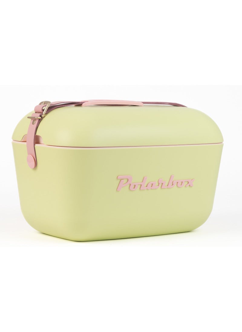 Polarbox Polarbox® 20L Ice Box - Portable - Rigid Thermal Insulated Cooler Box - For Outdoor Beach Picnic, Party Drinks & Food Use - Storage Box - Pop - Lime/Lilac Cooler with Lilac Leather Strap - Image 2