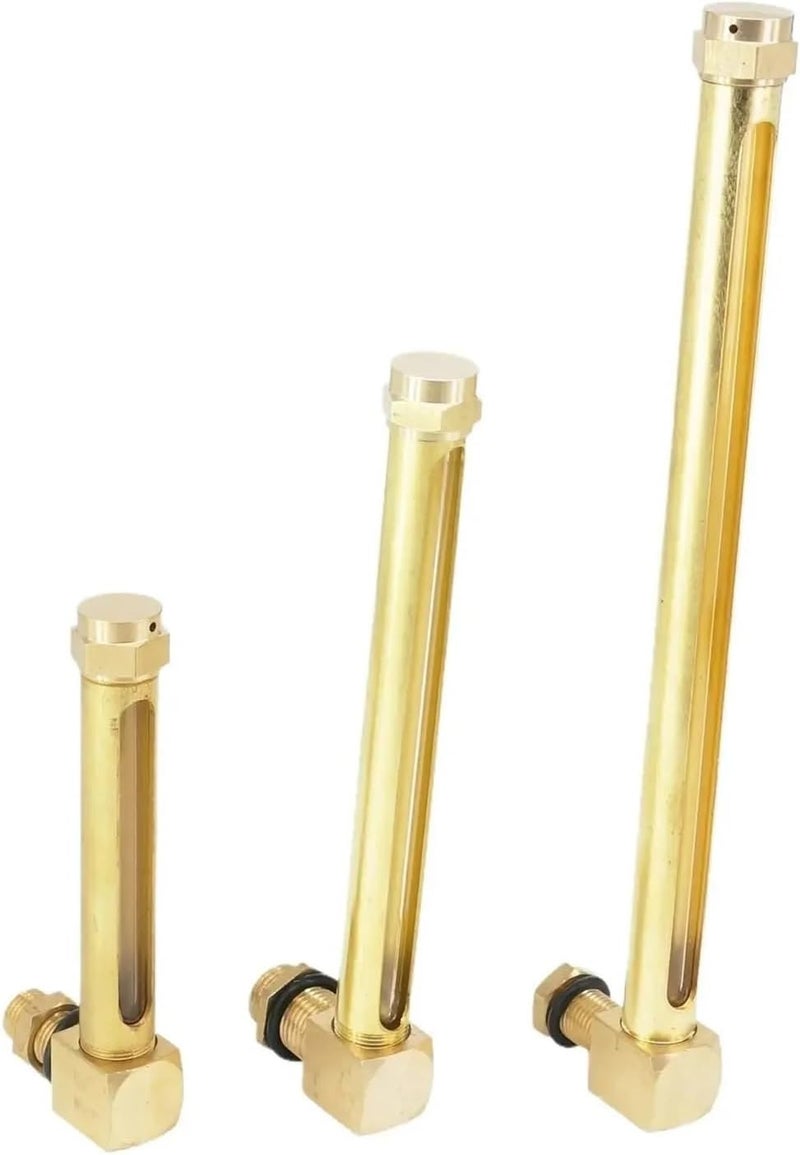 1PC 3/8" BSP Glass Length 100mm Brass Oil Liquid Level Indicator Sight Glass