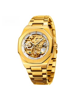 Generic FORSINING Mens Automatic Mechanical Watch Luminous Multifunction Gold Shell white surface 