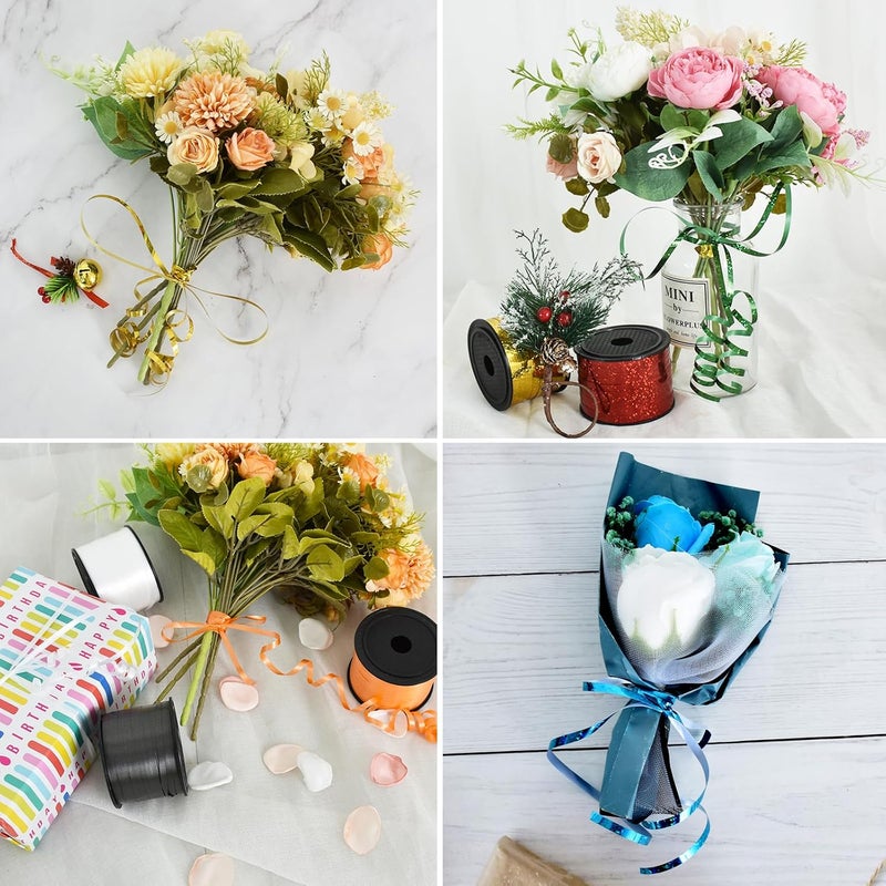 BEISHIDA 2 Pack 100 Yards Black Gold Curling Crimped Glitter Ribbon Balloon String Shiny Metallic for Gift Wrapping Ribbon 2026 Happy New Year Graduation Retirement Birthday Party Decoration - Image 5