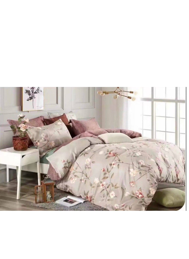 Generic 4-Piece Single Size Duvet Cover Set – cotton Bedding Set with Duvet Cover, Fitted Sheet, and 2 Pillowcases -160x210cm 