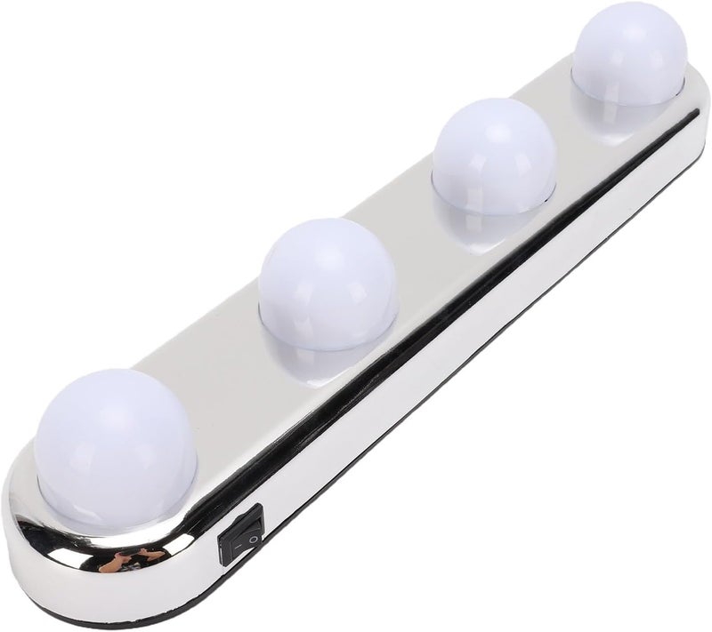 LED Makeup Light Portable Vanity Mirror Lights for Bathroom Bright Adjustable Wireless Makeup Light for Home and Travel Material: Plastic (White) - Image 2