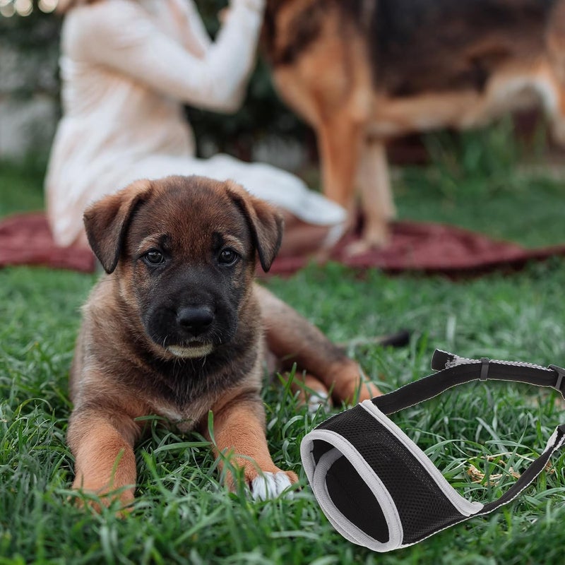 GALPADA Nylon Dog Muzzle Anti-bite Mesh Mouth Cover for Dogs Medium Size Reflective Outdoor Puppy Muzzle Preventing Barking and Eating - Image 5