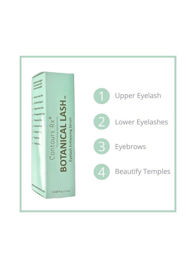 Contours RX - Botanical Lash And Brow Serum Enhancing Eyebrow Growth & Eyelash Serum With Biotin Oil Hyaluronic Acid Peptides & Plant Stem Cells Stronger Thicker & Fuller Lashes (5 Ml) - Image 1