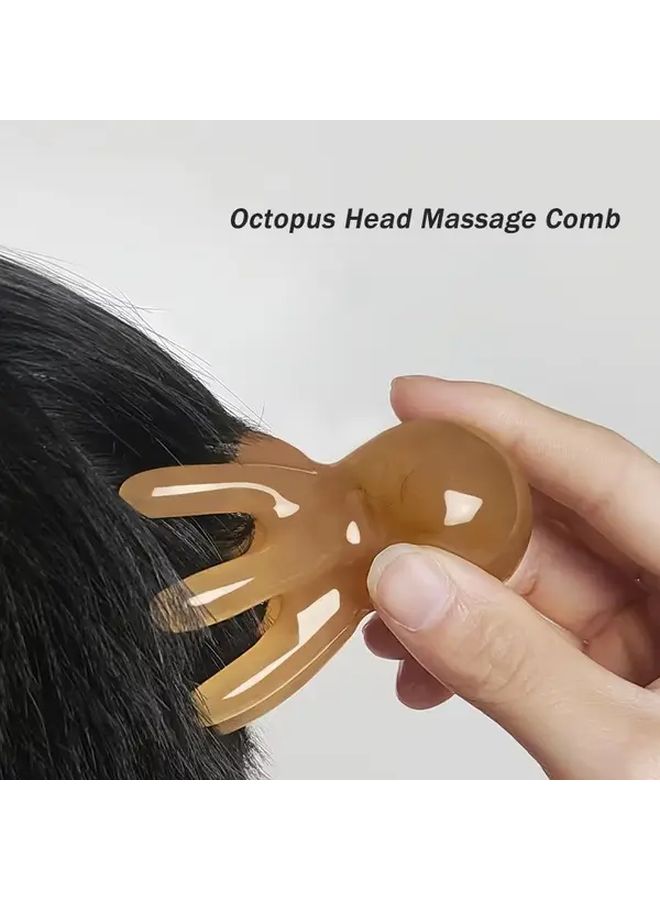 Octopus Head Massage Comb Ergonomic Scalp Massager with 8 Flexible Arms - Image 1