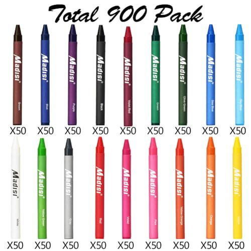 Madisi Crayon Bulk pack, Regular Size, 18 Colors, 900 Count - Image 2