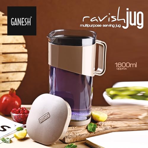 Ganesh Plastic Ravish Jug with Lid to Serve Ice Tea, Juice, Cocktail, Mocktail, Beverages, for Dining Table-Color May Vary,1600 ml - Image 3