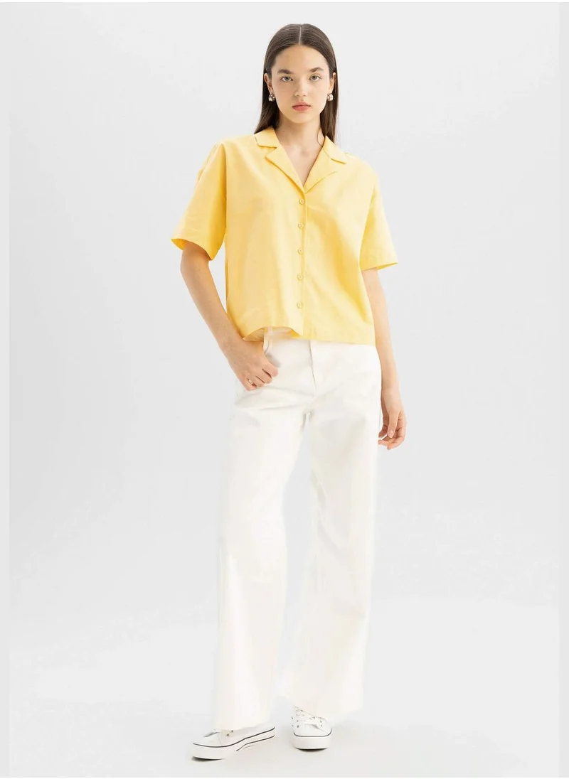 DeFacto Oversize Fit Pyjamas Collar Short Sleeve Shirt
