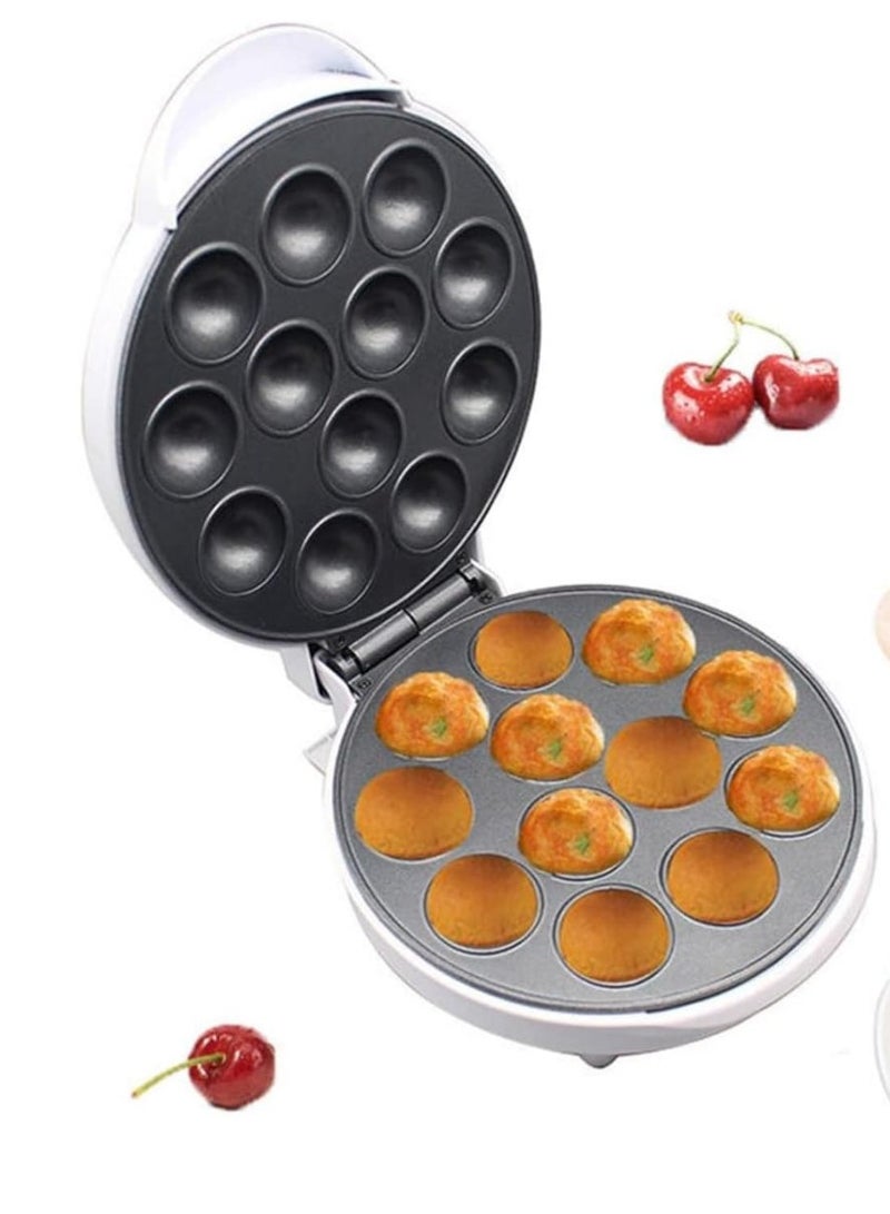 12-Slot Electric Pop Cake & Donut Maker, Non-Stick Cake Pop Maker with Power & Ready Indicator, Cool Touch Housing, Perfect for Birthday & Holiday Parties  - Image 1