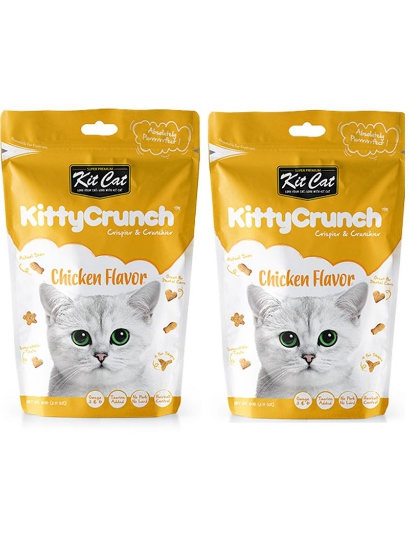 Kit Cat 2Pc Kitty Crunch Chicken Flavor Cat Treats 60g