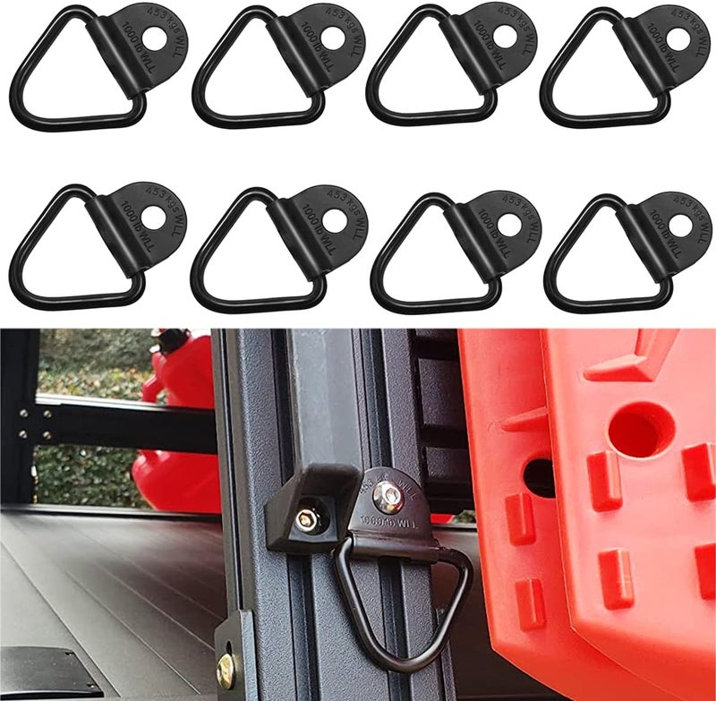 MOEBULB Cargo V-Ring Tie-Down Anchors - 8-Pack Black Steel for Trailers and Trucks - Image 2