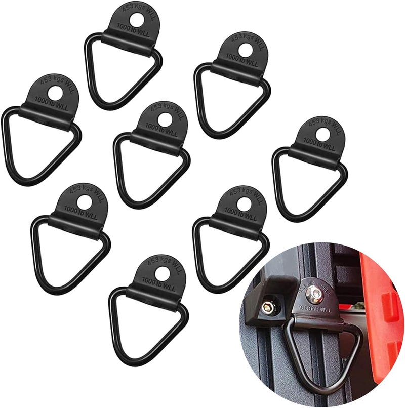 MOEBULB Cargo V-Ring Tie-Down Anchors - 8-Pack Black Steel for Trailers and Trucks - Image 1