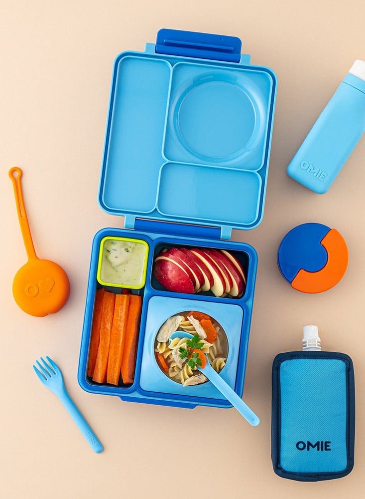 OMIE Soft Silicone Water Bottle, Blue - Image 3