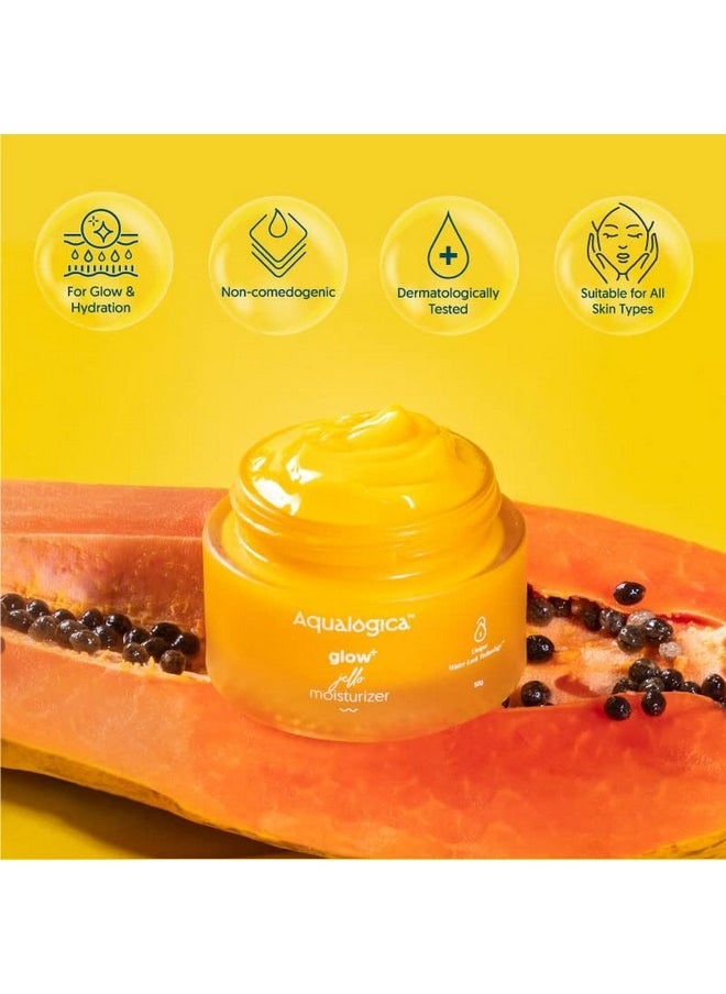 Aqualogica Glow+ Jello Moisturiser with Vitamin C & Papaya for Illuminating Moisturization & Skin Hydration Non Sticky 50 G  - Image 2