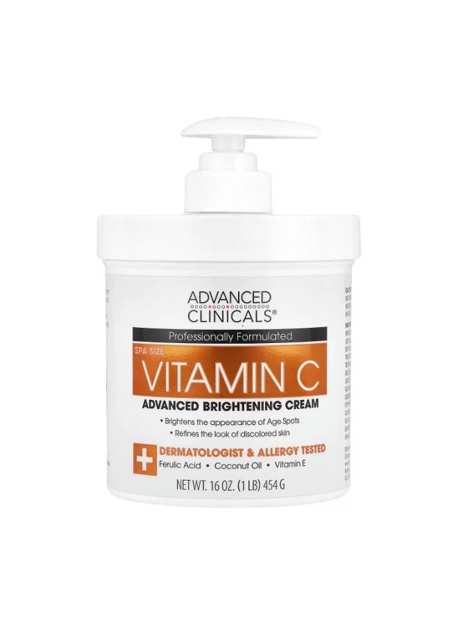 أدفانسد كلينيكال كريم فيتامين سي للوجه والجسم لنضارة وترطيب وتفتيح البشرة ومعالجة البقع السوداء وعلامات تقدم سن البشرة من أدفانسد كلينيكالز 454 جرام