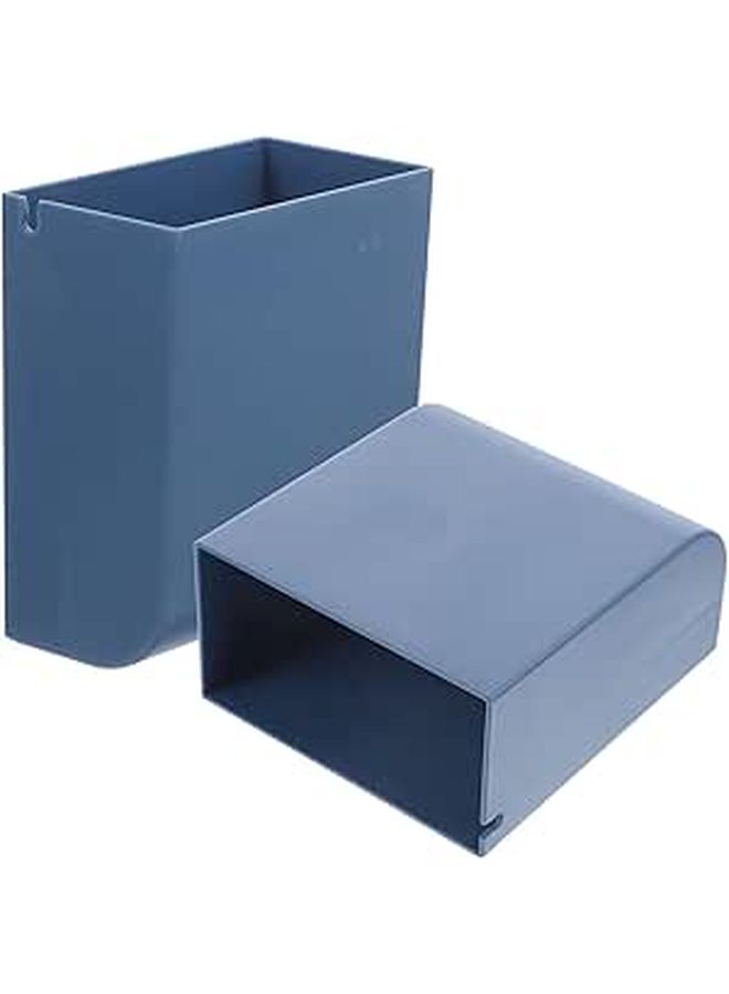 Blue Wall Mounted Pen Holder And Phone Stand No Punch Office Storage Rack - Image 1