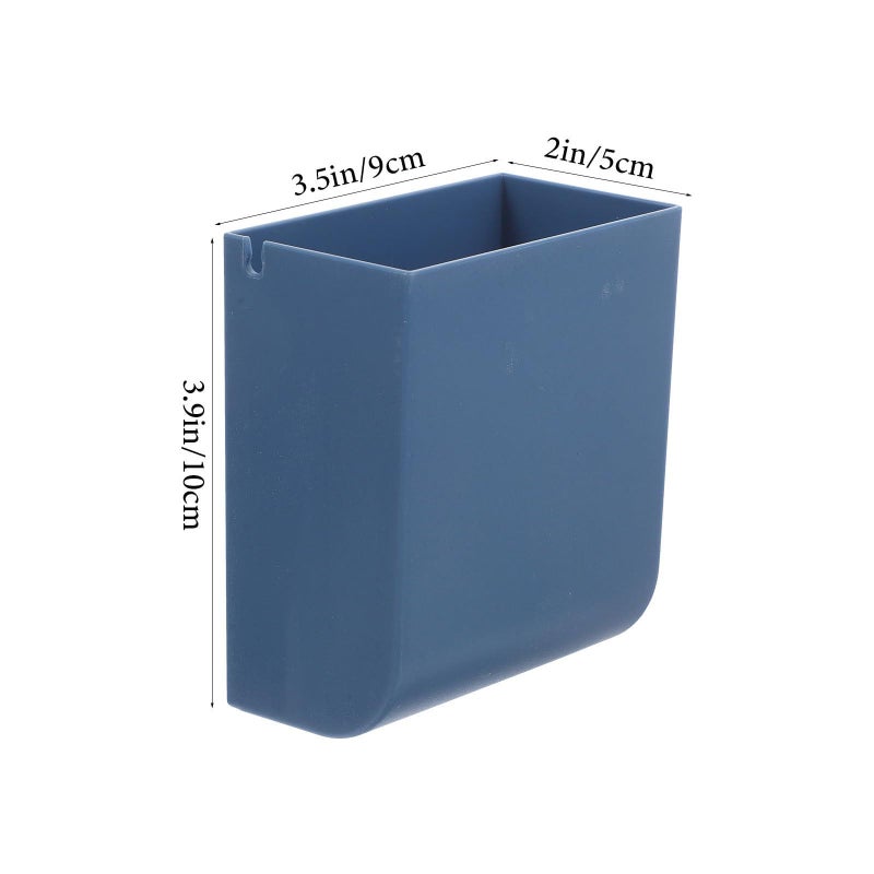 Blue Wall Mounted Pen Holder And Phone Stand No Punch Office Storage Rack - Image 5