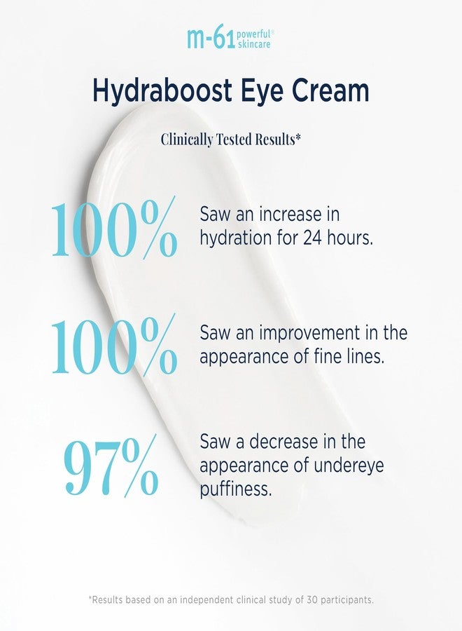 m-61 Hydraboost Eye Cream | Moisturizing, Firming Undereye Cream with Hyaluronic, Glycolic, Vitamin B5, and Peptides. Dermatologist Tested with Clinical Trial Results. For All Skin Types - 0.5 Fl Oz - Image 5