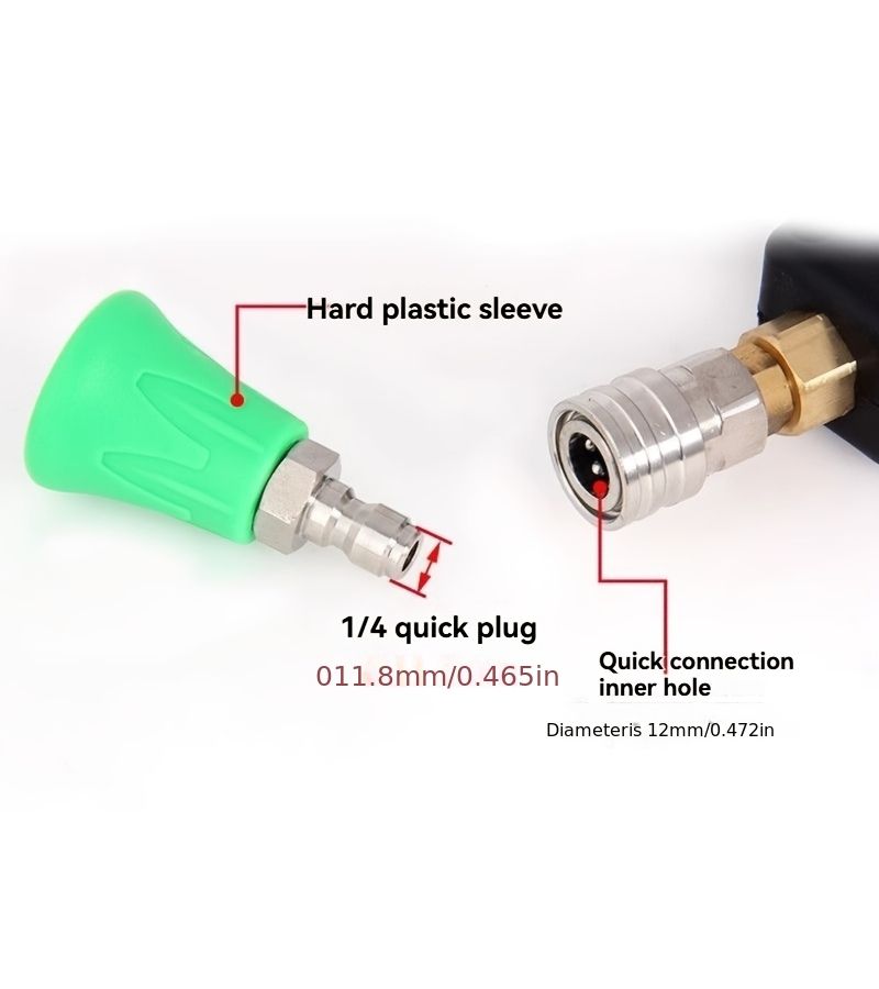 1 4 Inch Quick Connect Pressure Washer Nozzles Orange Green Color Coded Anti Splash Fan Spray Jet - Image 2